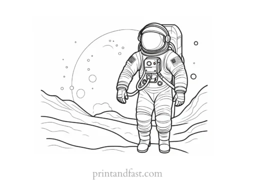 astronaut coloring page outline