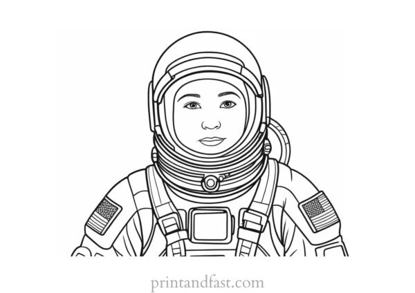 astronaut coloring page preschool