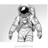 astronaut coloring page realistic