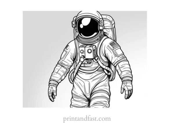 astronaut coloring page realistic