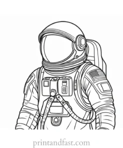 astronaut coloring page simple