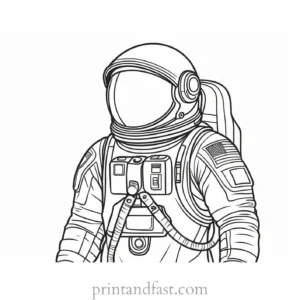 astronaut coloring page simple