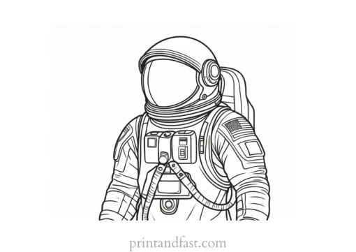 astronaut coloring page simple