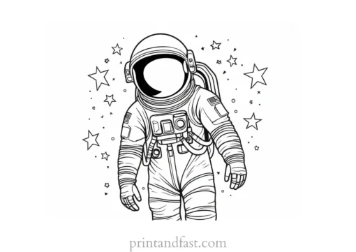 astronaut coloring page stars