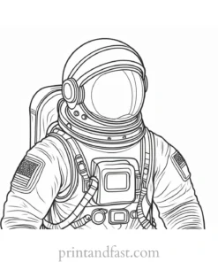 astronaut coloring page template