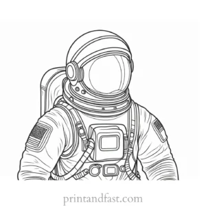 astronaut coloring page template