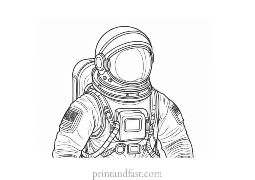 astronaut coloring page template