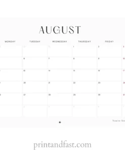 august 2024 calendar printable