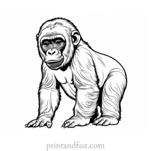 baby Gorilla Coloring Page