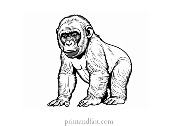 baby Gorilla Coloring Page