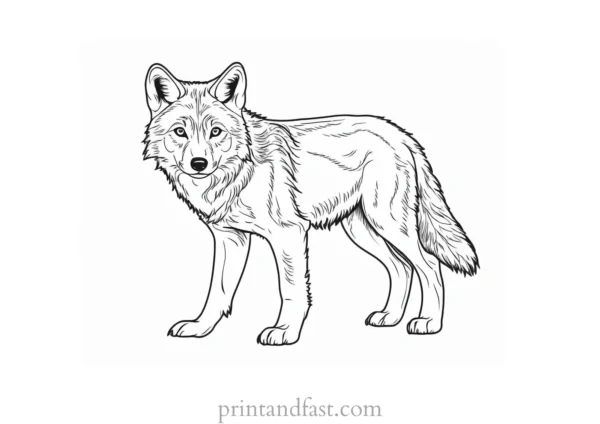 baby wolf coloring page