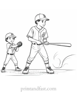 baseball coloring page boys