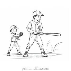 baseball coloring page boys