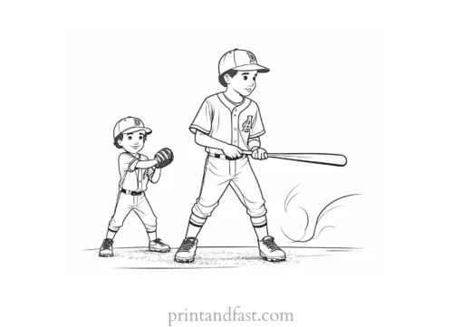 baseball coloring page boys