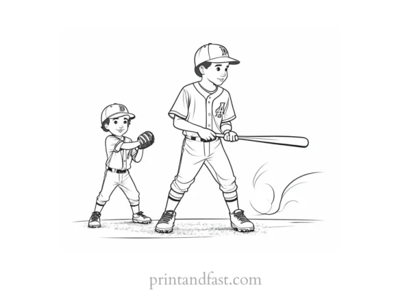 baseball coloring page boys