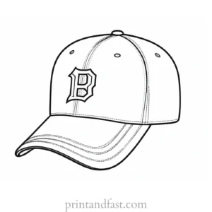 baseball coloring page cap