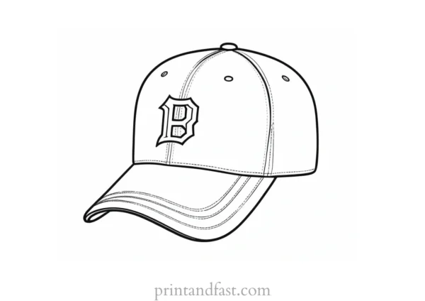 baseball coloring page cap