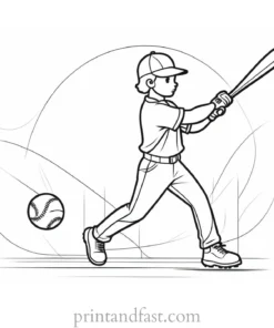 baseball coloring page for kids