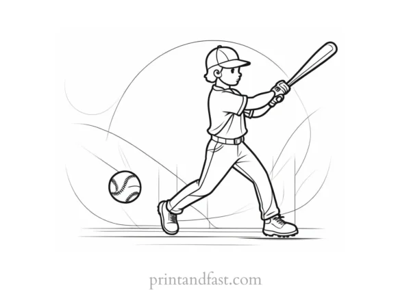 baseball coloring page for kids