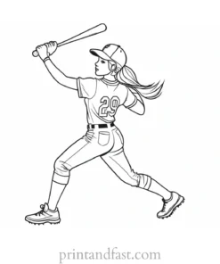 baseball coloring page girls