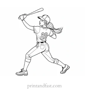 baseball coloring page girls