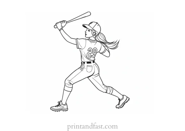 baseball coloring page girls