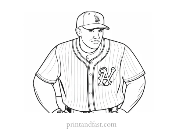 baseball coloring page uniform