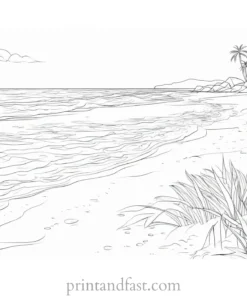 beach coloring page adult