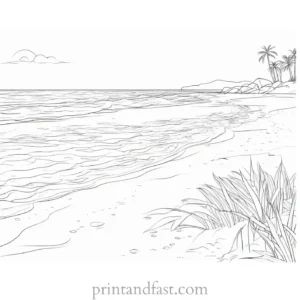 beach coloring page adult