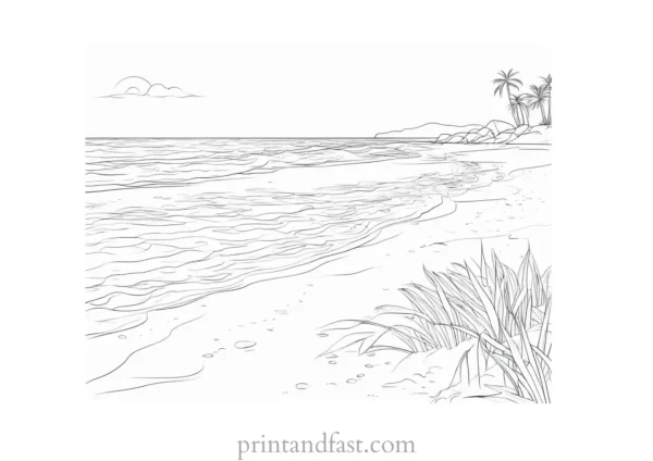 beach coloring page adult