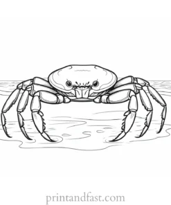 beach coloring page crab