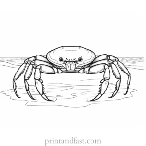 beach coloring page crab