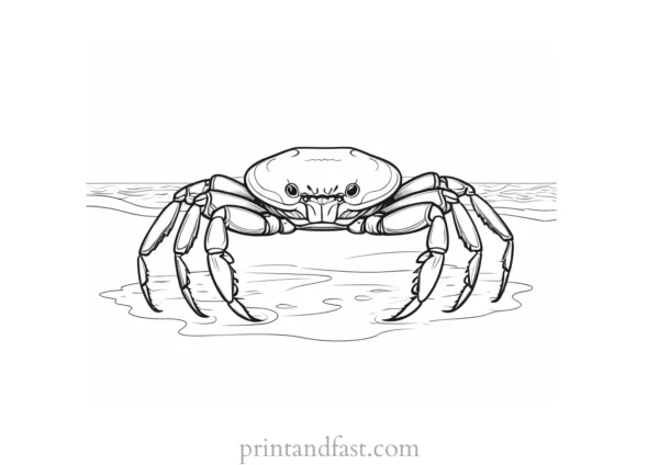 beach coloring page crab