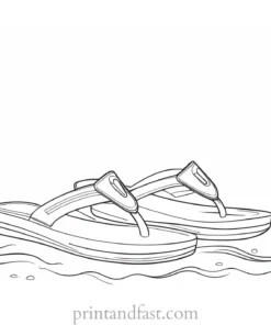 beach coloring page flip flops