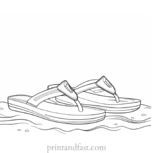 beach coloring page flip flops