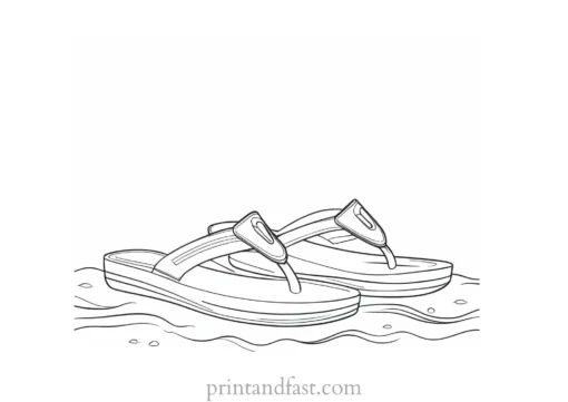 beach coloring page flip flops