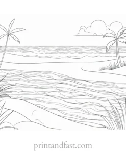 beach coloring page free