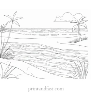 beach coloring page free