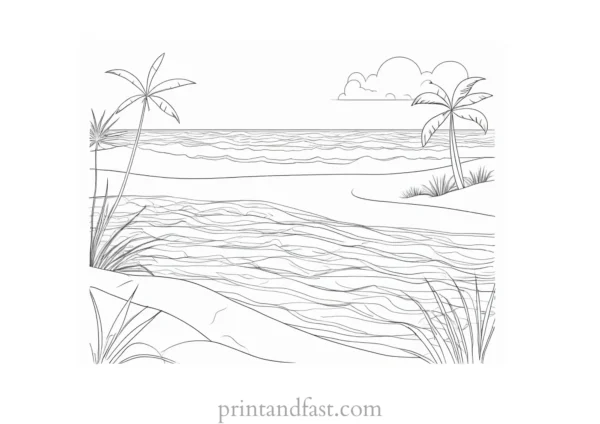 beach coloring page free