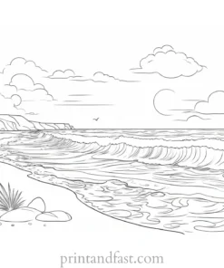 beach coloring page ocean