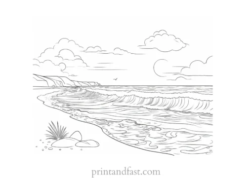 beach coloring page ocean