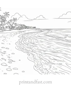 beach coloring page preschool