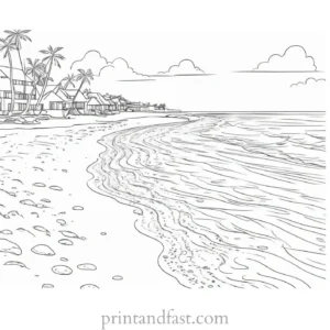 beach coloring page preschool