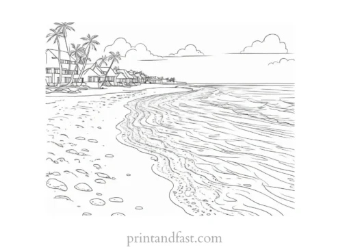 beach coloring page preschool