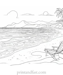 beach coloring page printable