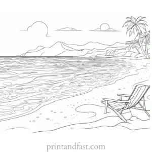 beach coloring page printable