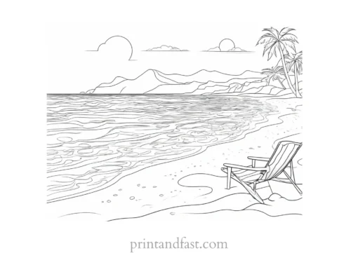 beach coloring page printable