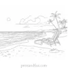 beach coloring page relaxation