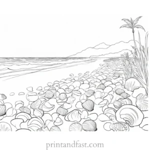 beach coloring page shells