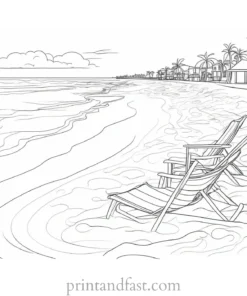 beach coloring page summer